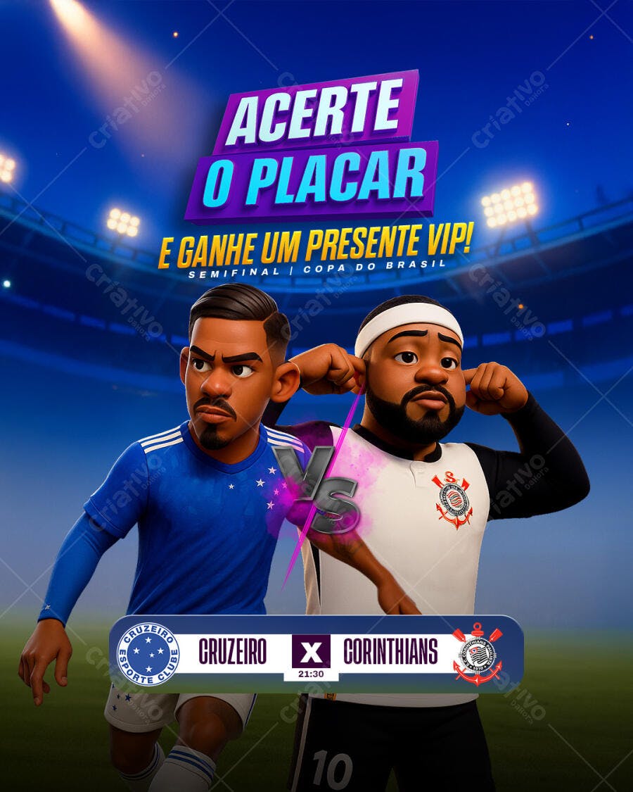 Flyer Acerte o Placar Semifinal Copa do Brasil PSD Editável