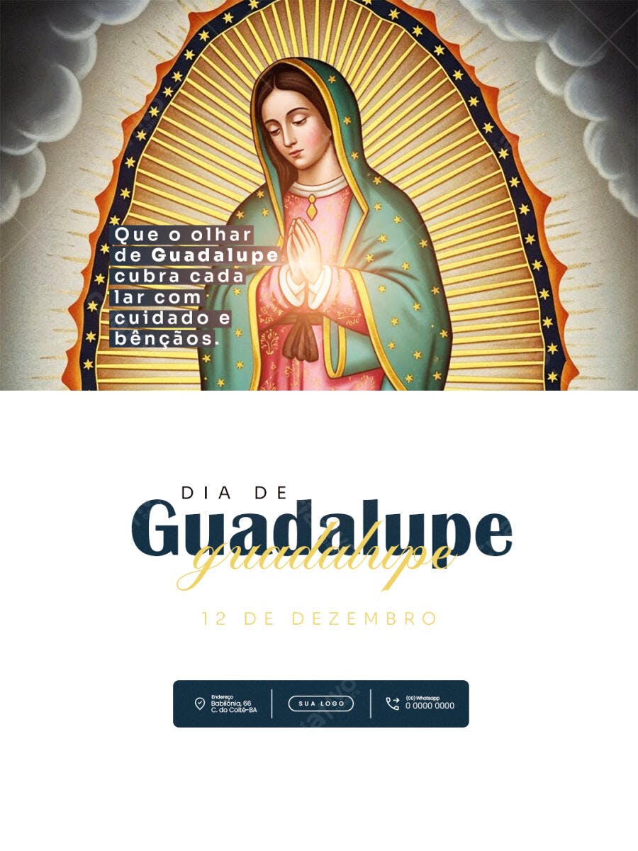 Flyer Dia de Nossa Senhora de Guadalupe PSD Editável