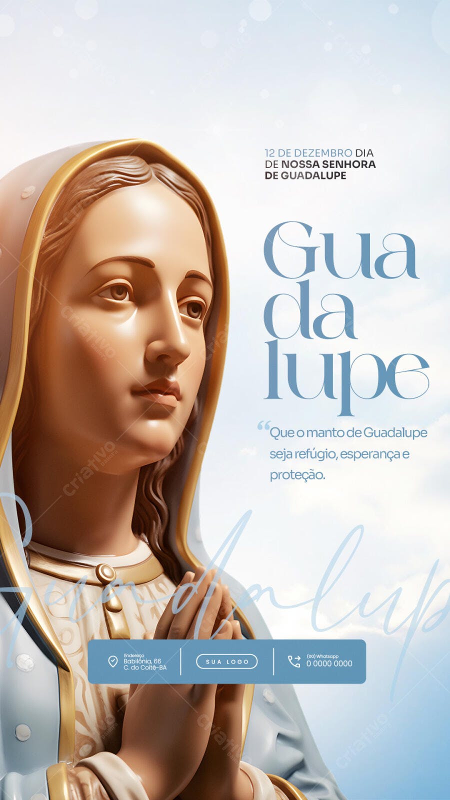 Flyer Dia de Nossa Senhora de Guadalupe PSD Editável