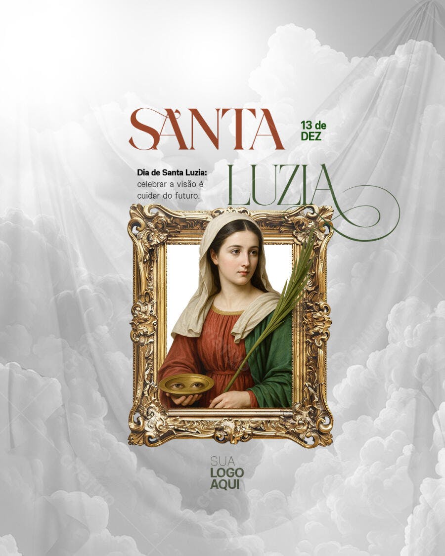 Post para Dia de Santa Luzia PSD Editável