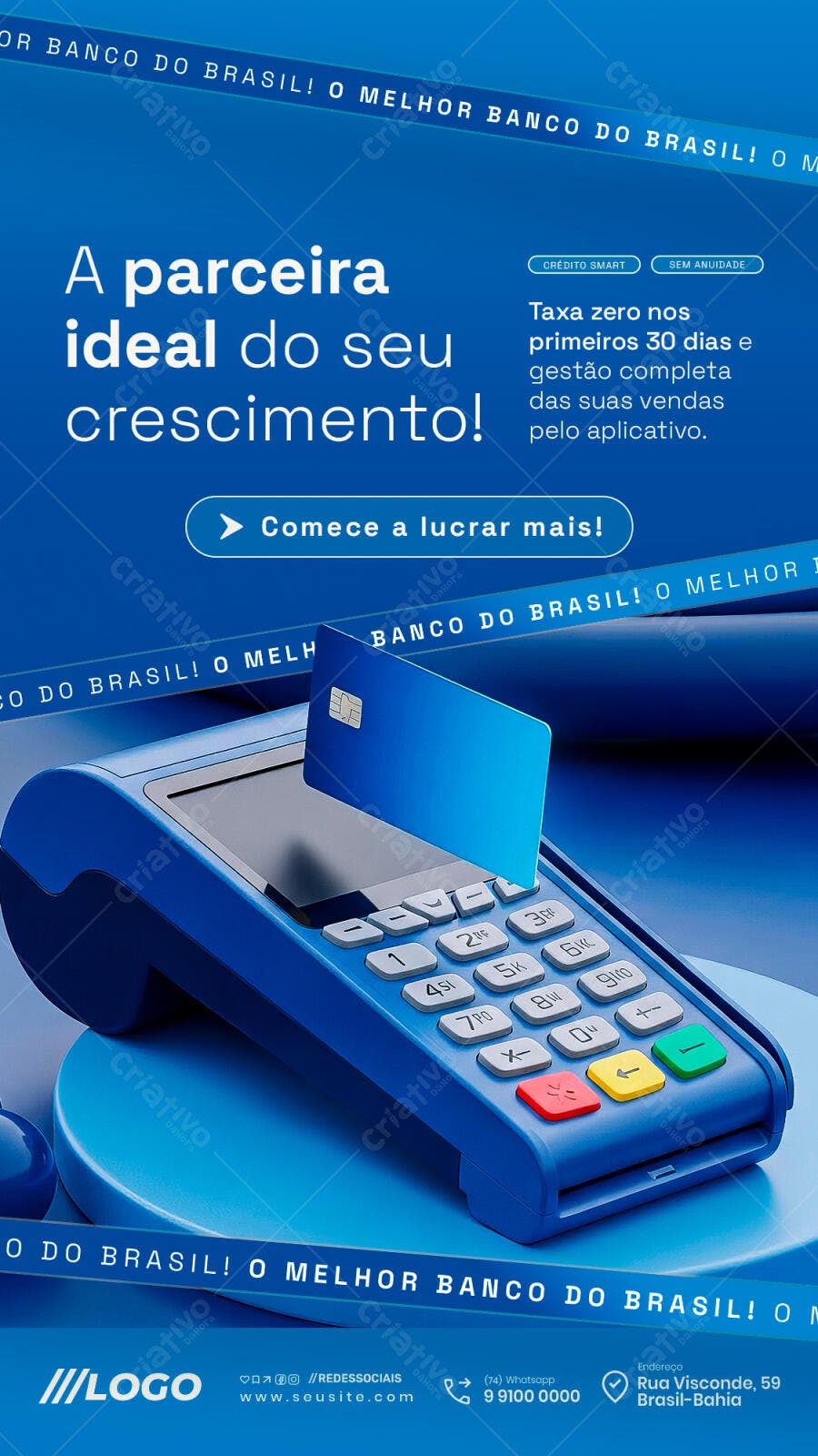 Post para Negócios com Maquininha de Cartão PSD Editável