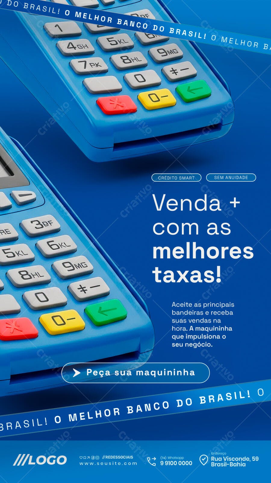 Post para Redes Sociais de Maquininha de Cartão e Taxas PSD Editável