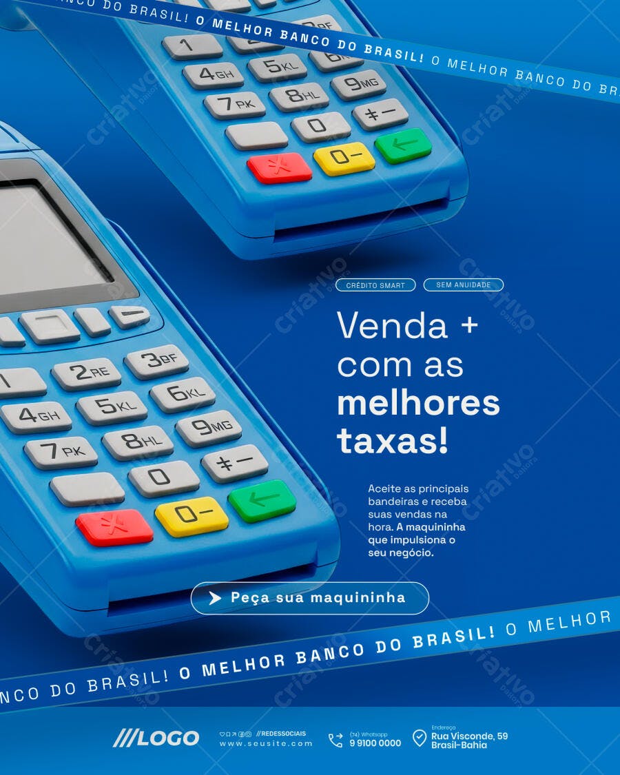 Flyer Maquininha de Cartão Banco do Brasil PSD Editável