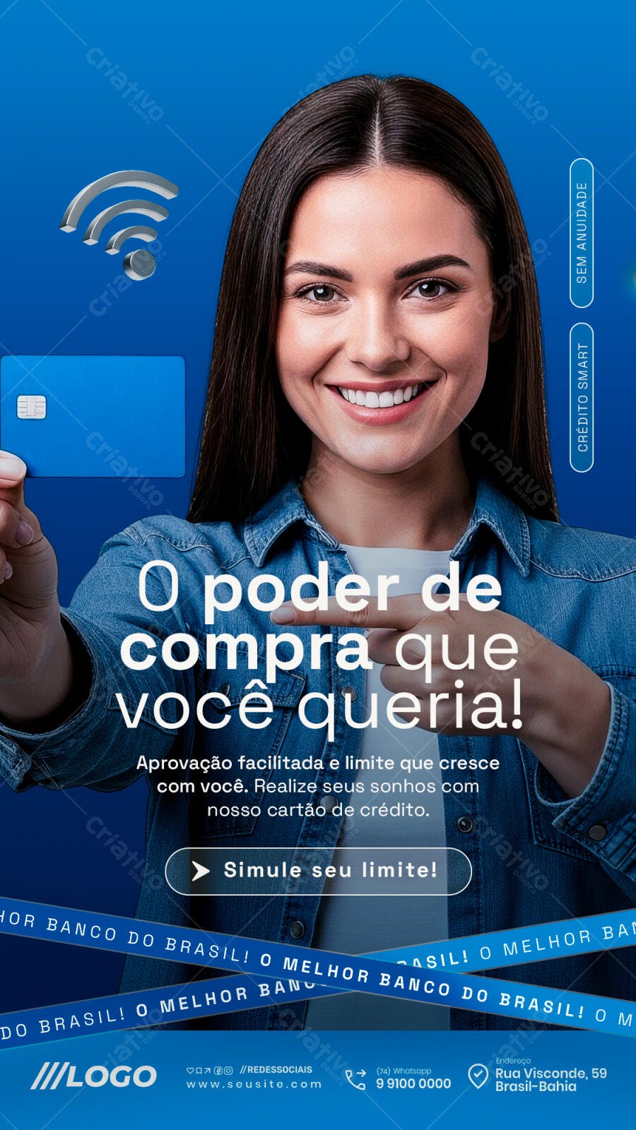 Post para Cartão de Crédito Sem Anuidade PSD Editável