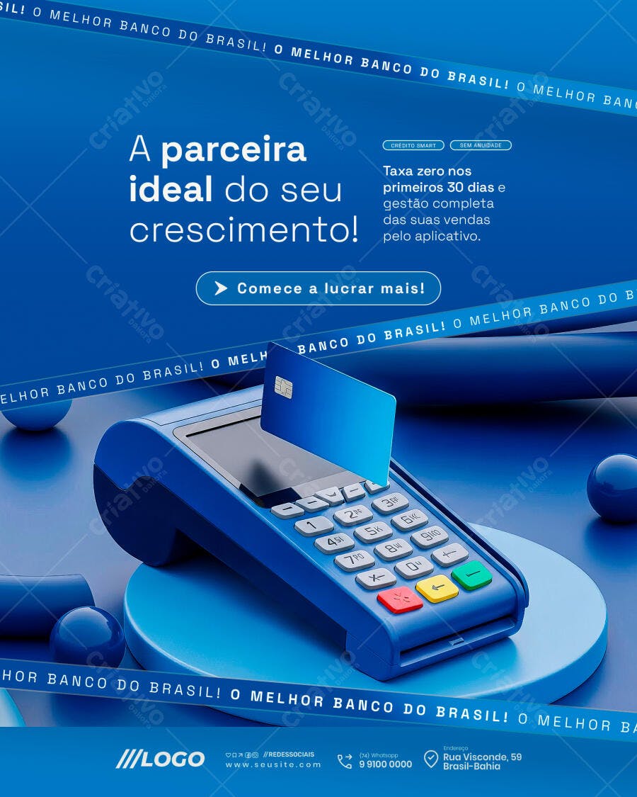 Flyer Solução de Pagamento Maquininha para Negócios PSD Editável