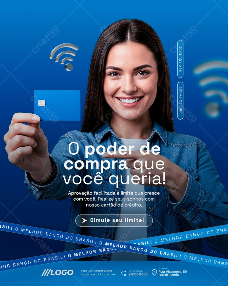 Flyer Cartão de Crédito Smart 'O Poder de Compra' PSD Editável