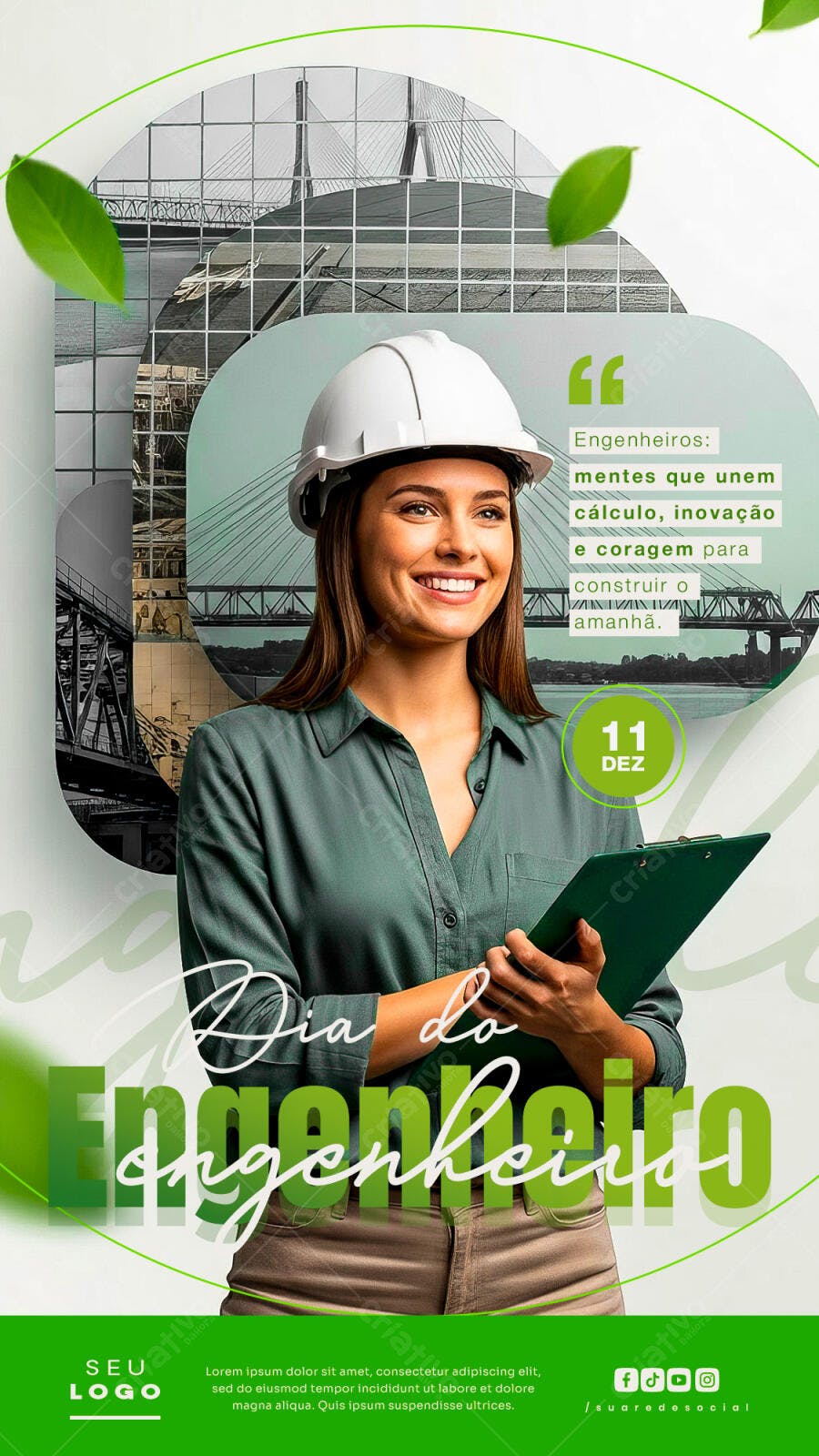 Flyer Dia do Engenheiro PSD Editável