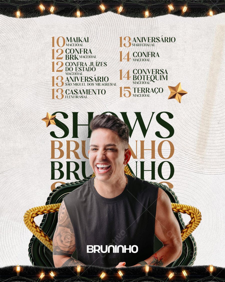 Flyer de Shows e Eventos Bruninho PSD Editável