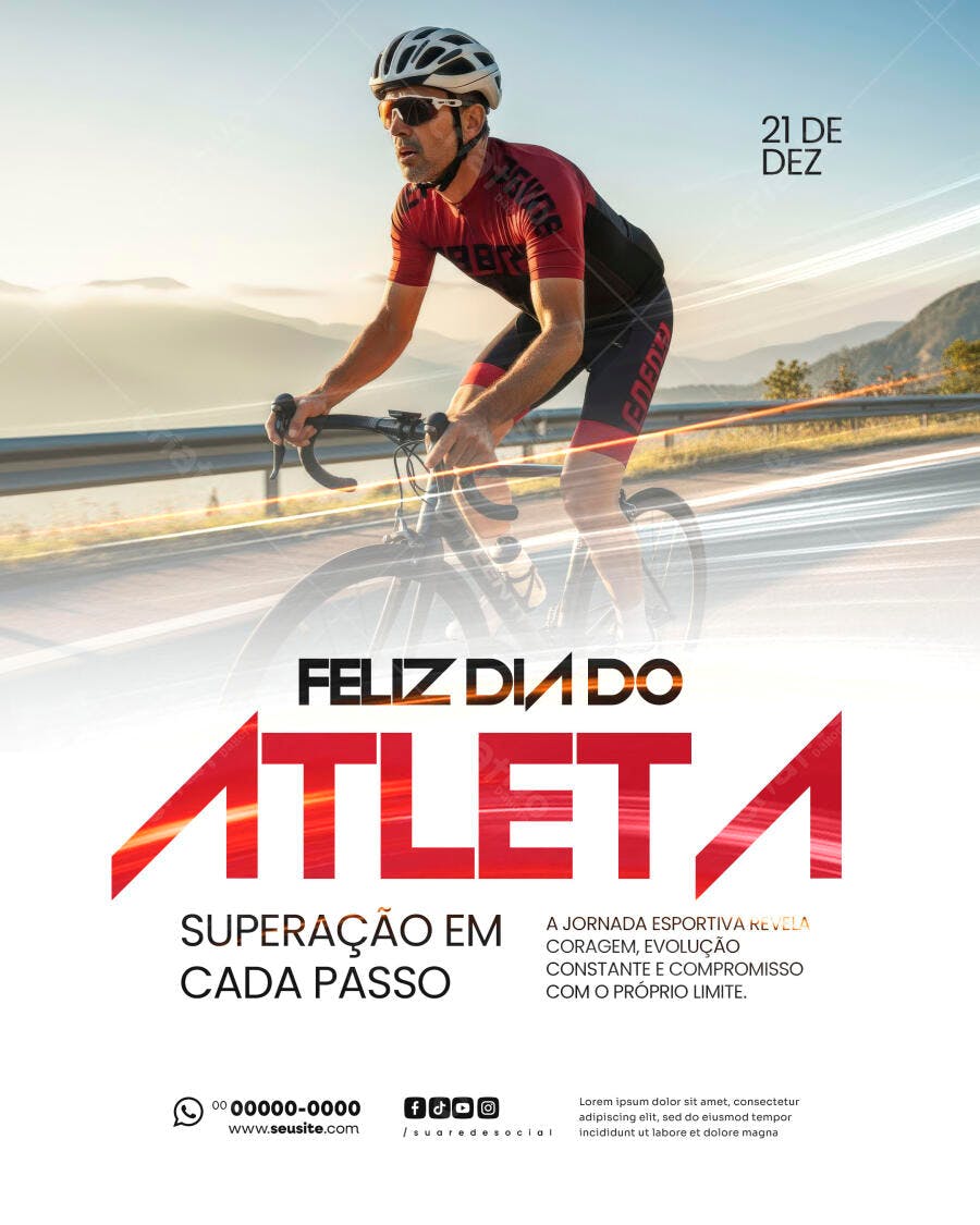 Flyer Dia do Atleta PSD Editável