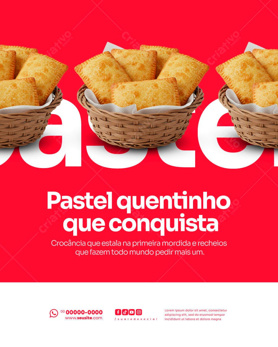 Flyer de Comida para Pastel Quentinho PSD Editável