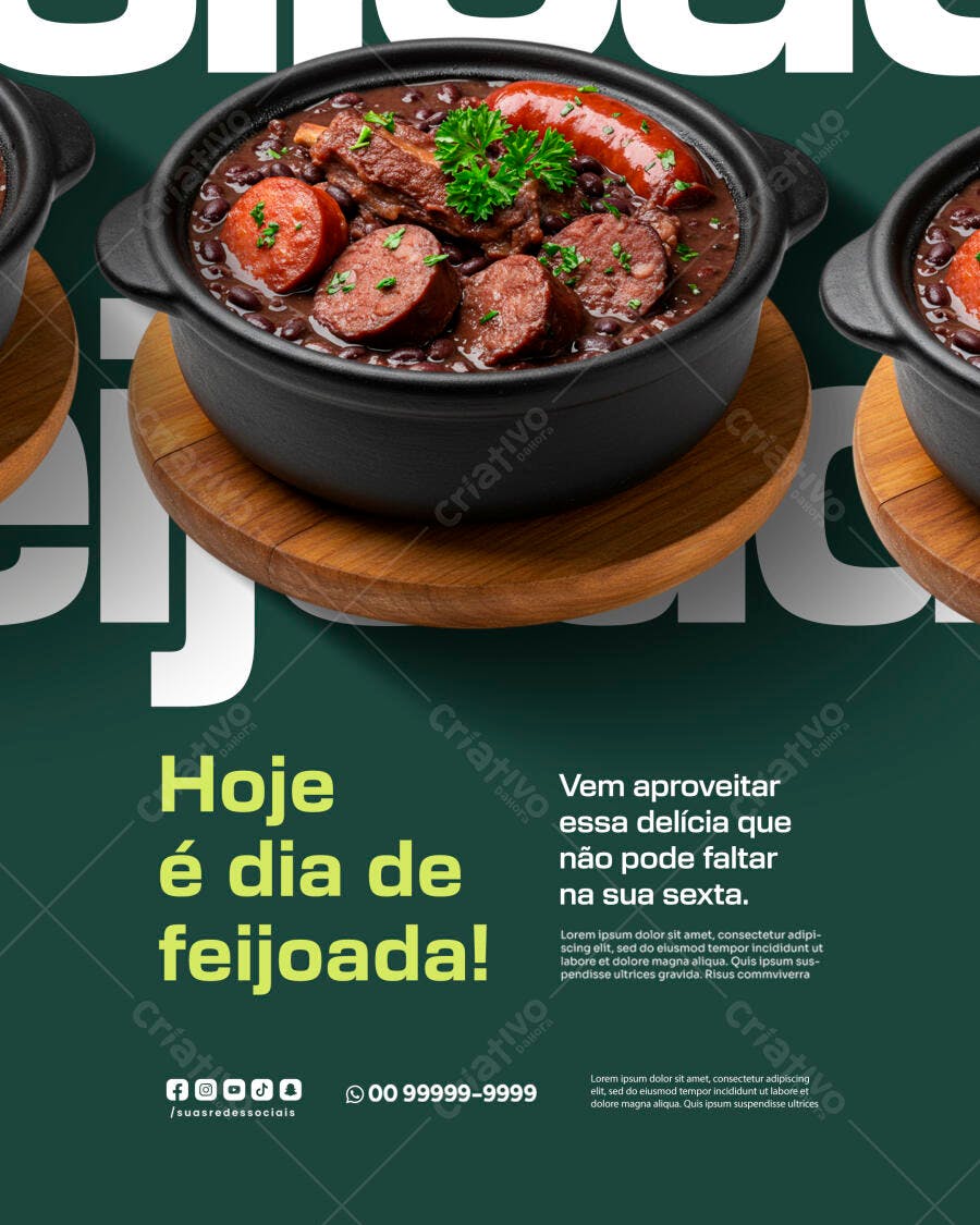 Flyer Dia de Feijoada Sexta-feira PSD Editável