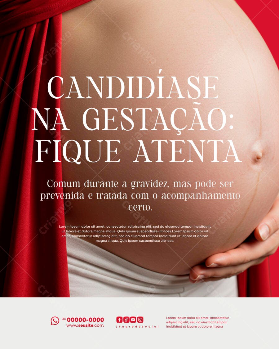 Flyer de Saúde para Candidíase na Gestação PSD Editável
