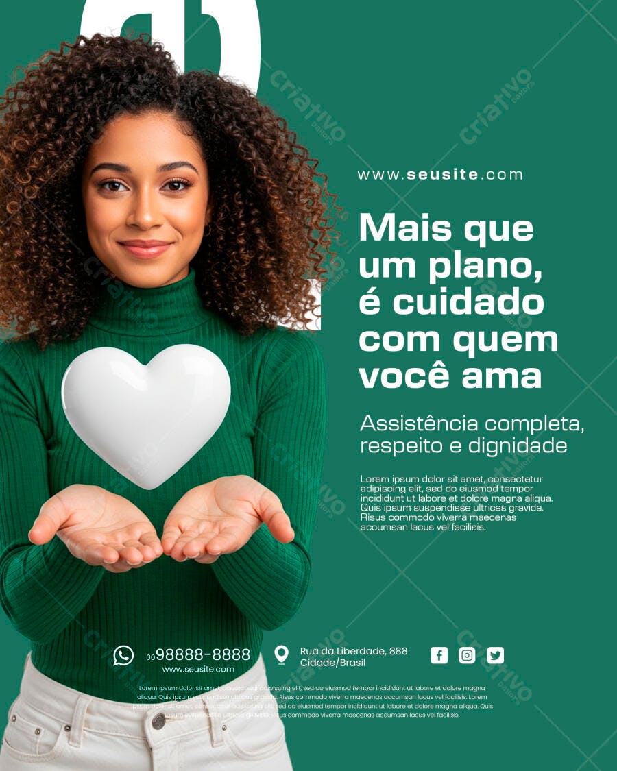 Flyer Cuidado e Assistência Familiar PSD Editável