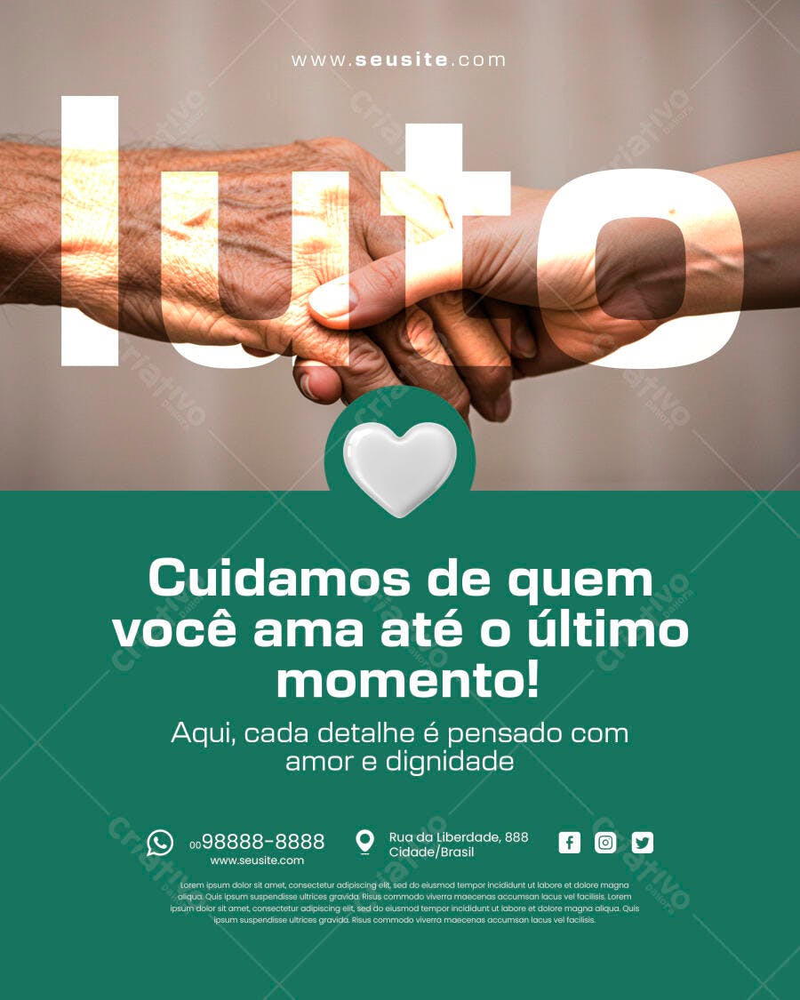 Flyer Luto Cuidado Dignidade e Apoio PSD Editável