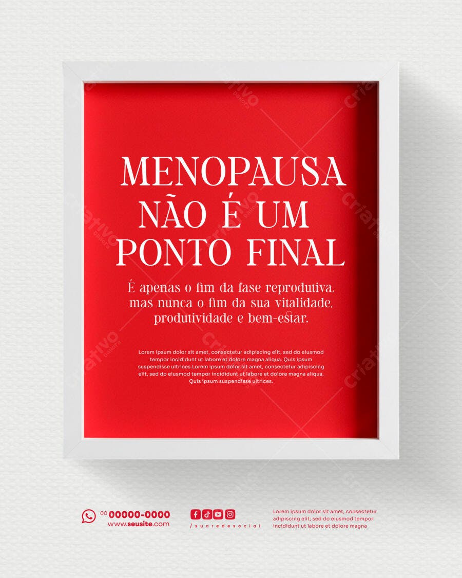 Flyer Conscientização Menopausa Não é um Ponto Final PSD Editável
