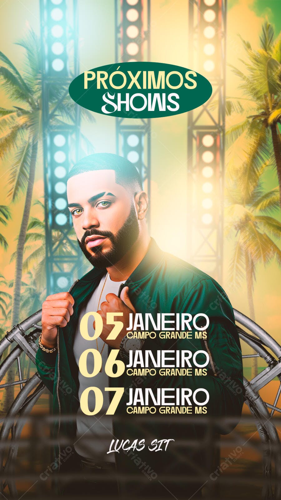 Flyer de Show Próximos Shows Lucas Sit PSD Editável