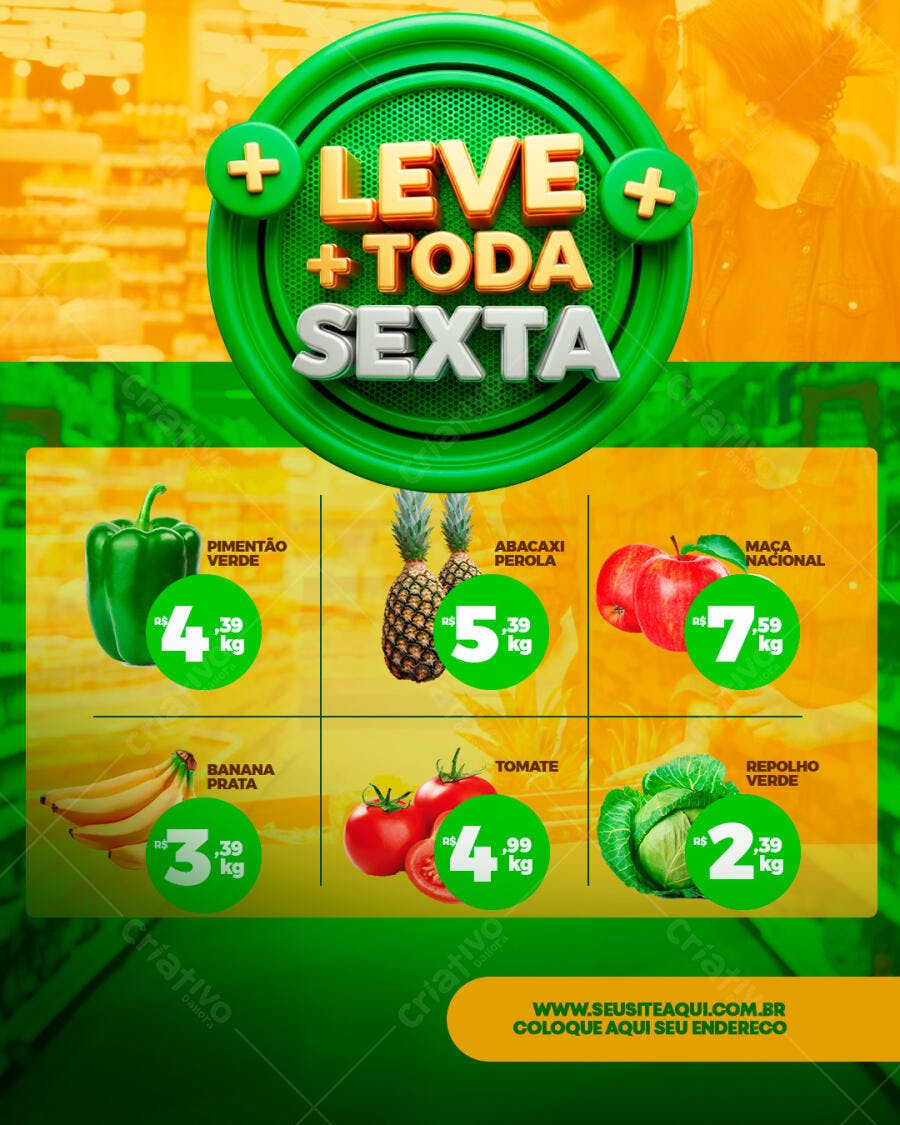 Flyer para Promoção Leve Toda Sexta PSD Editável