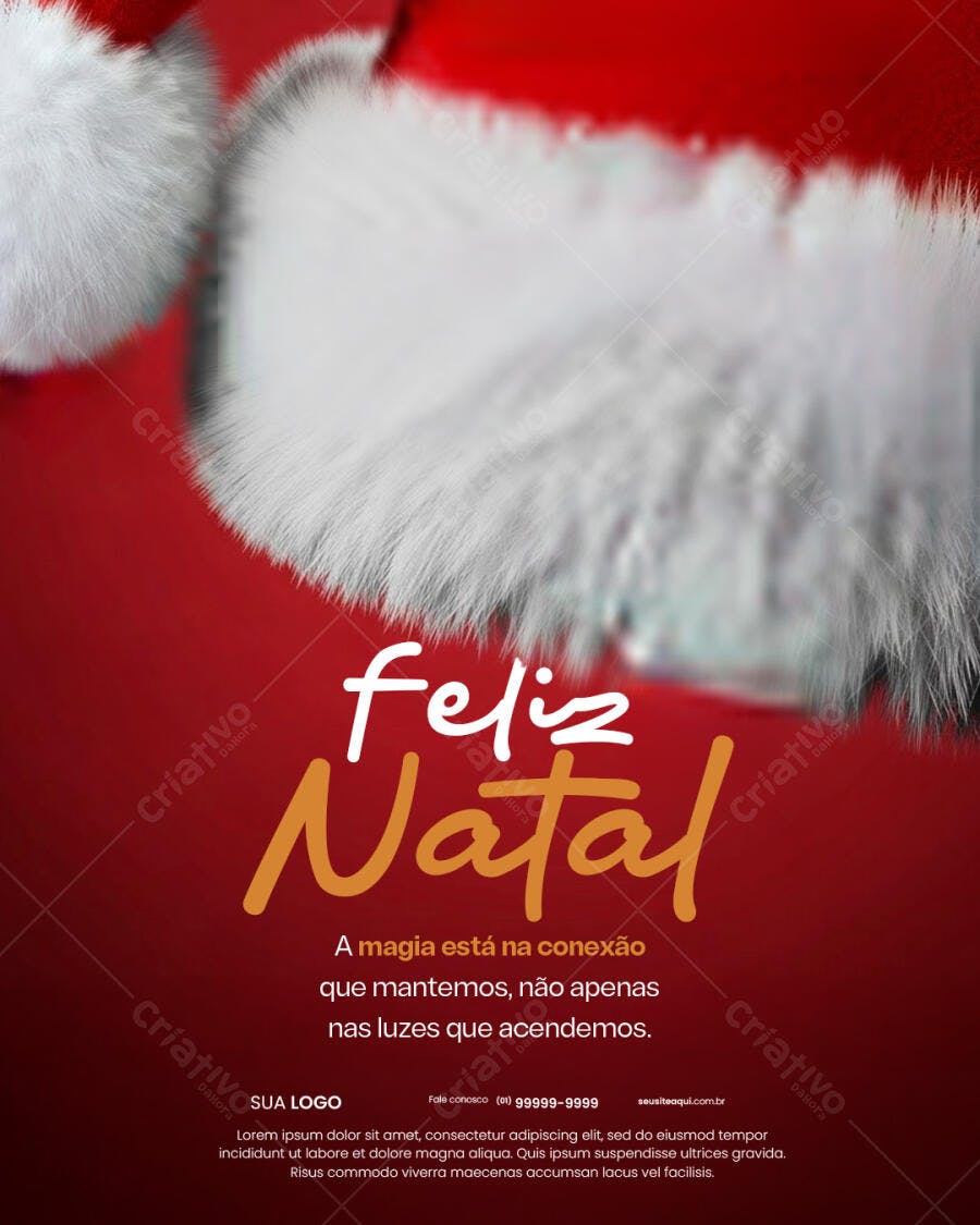 Flyer Natalino para Mensagem Feliz Natal Conexão Mágica PSD Editável