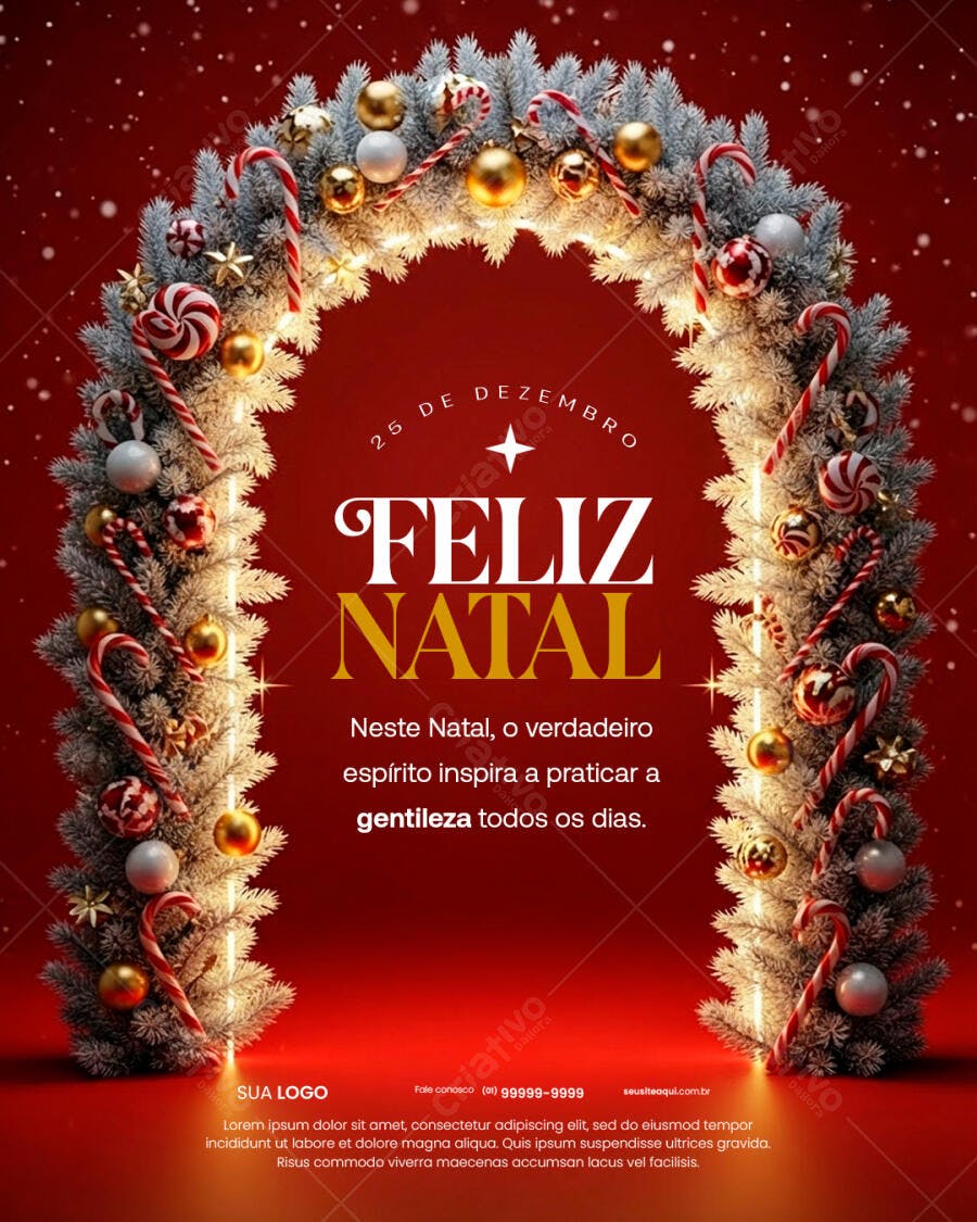 Flyer Mensagem Feliz Natal Gentileza PSD Editável