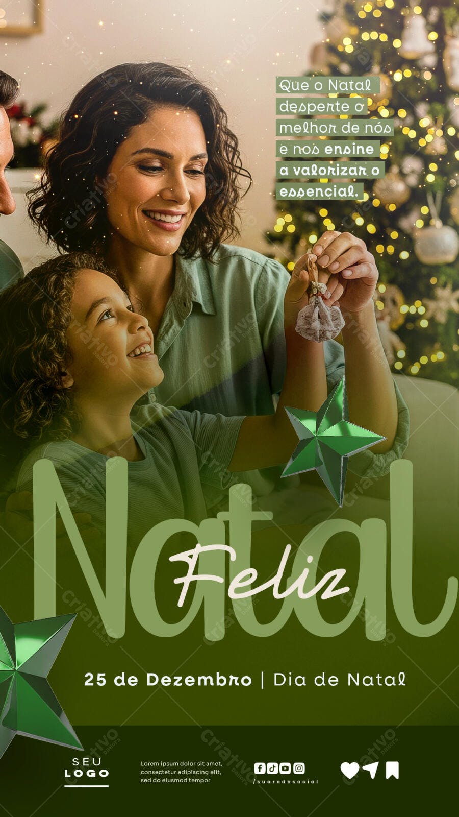 Post Instagram para Natal com Família PSD Editável