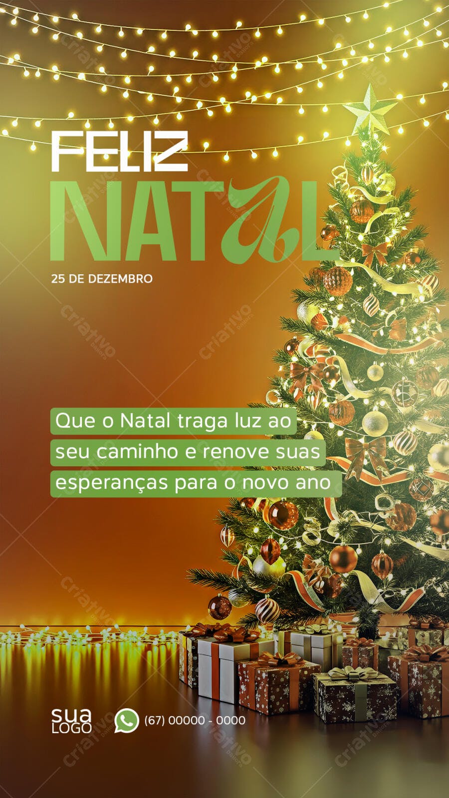 Post para Redes Sociais Feliz Natal PSD Editável