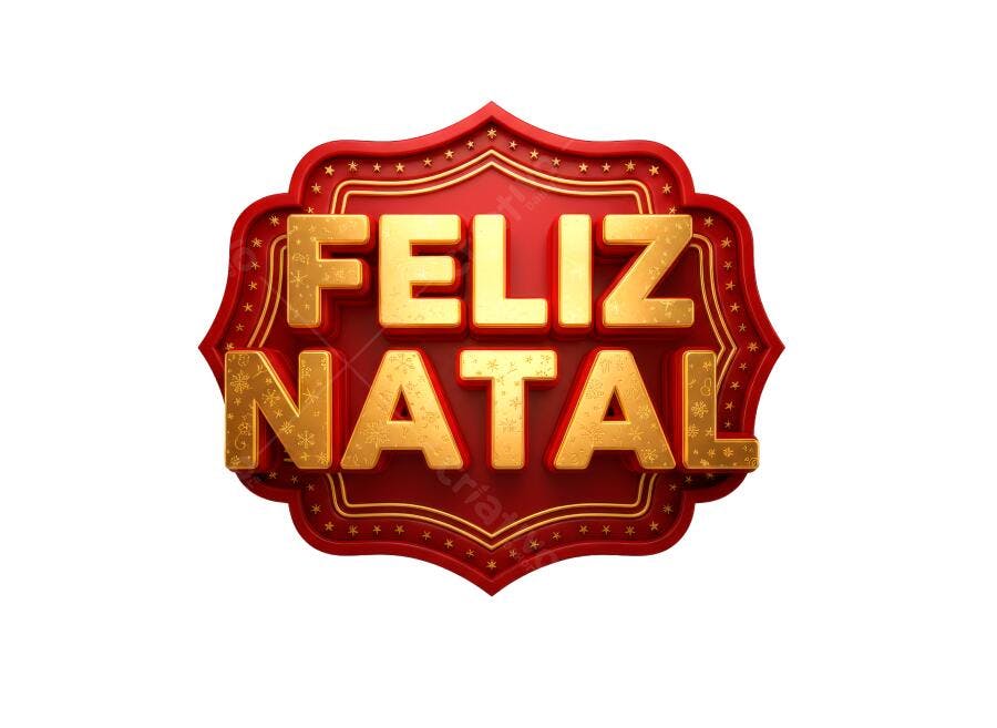 Selo 3D de Natal promocional dourado metalizado vermelho embossado