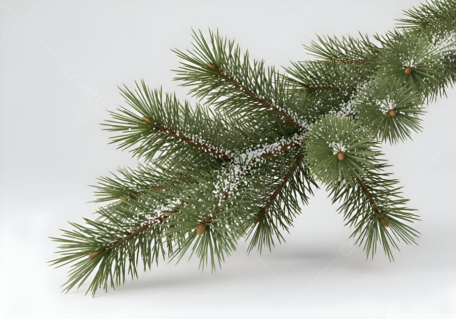 Galho de pinheiro com neve artificial para Natal e inverno