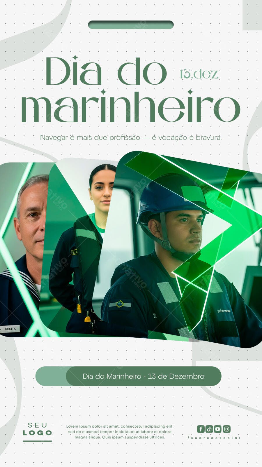Post Instagram Dia do Marinheiro 13 de Dezembro PSD Editável