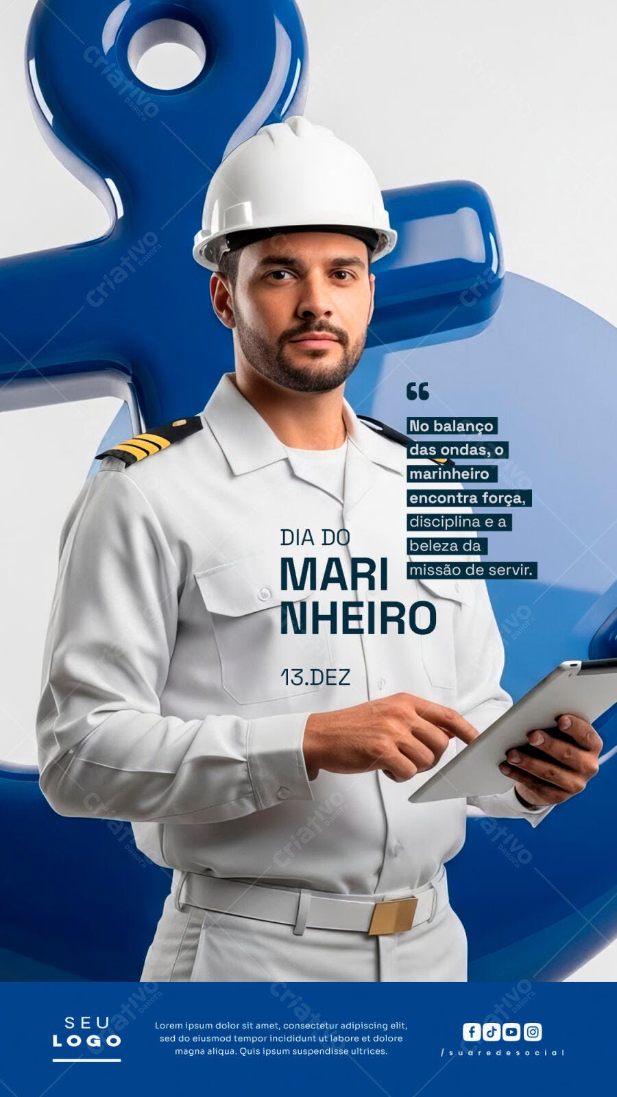 Flyer Dia do Marinheiro 13 de Dezembro PSD Editável