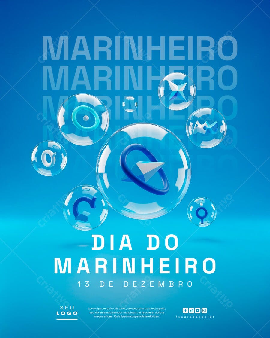 Flyer Dia do Marinheiro 13 de Dezembro PSD Editável