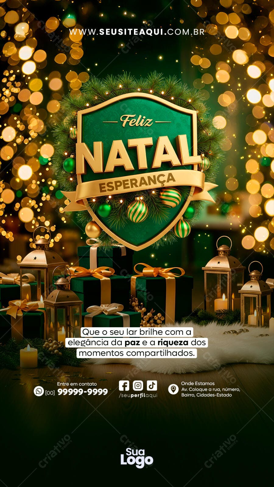 Post para Redes Sociais Feliz Natal Esperança Psd Editável