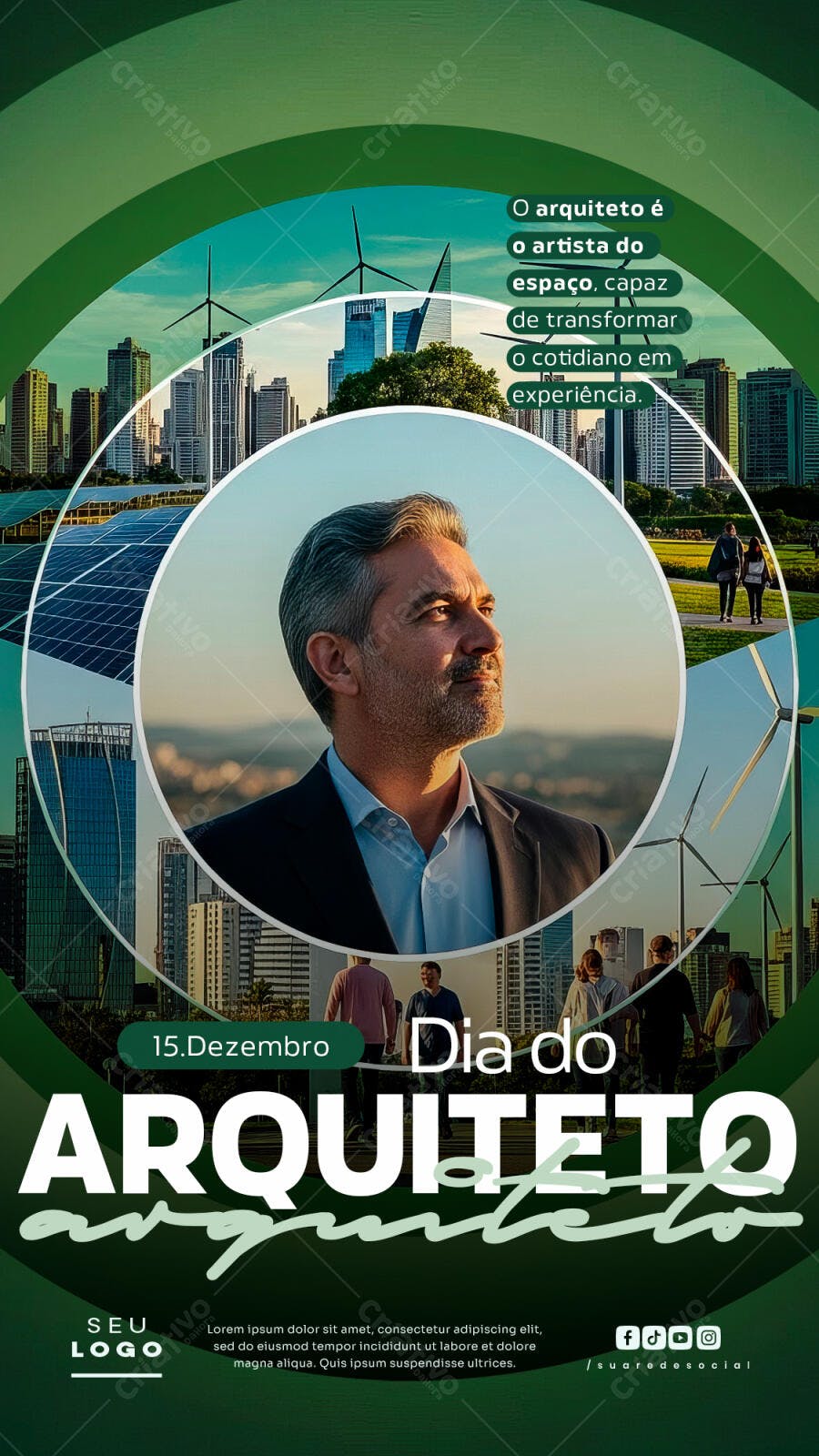 Post para Redes Sociais Dia do Arquiteto PSD Editável