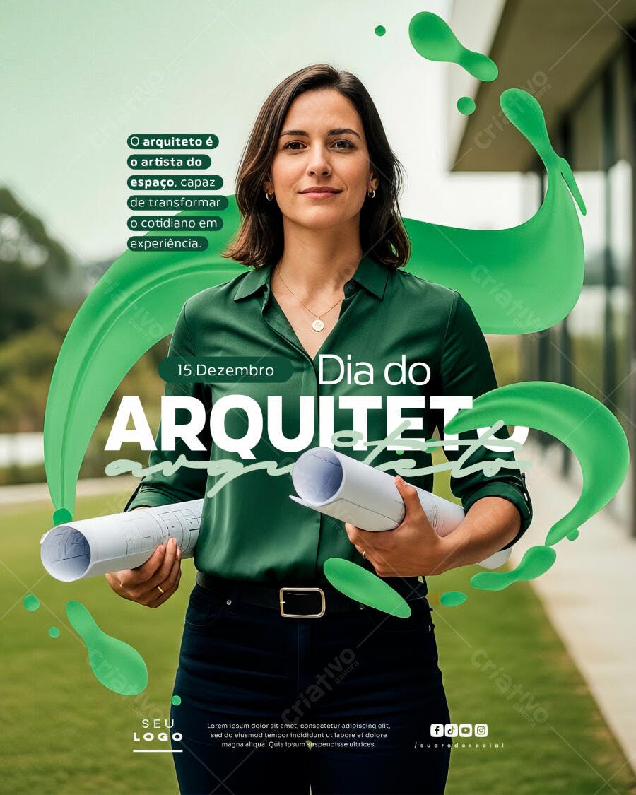 Flyer para Dia do Arquiteto PSD Editável
