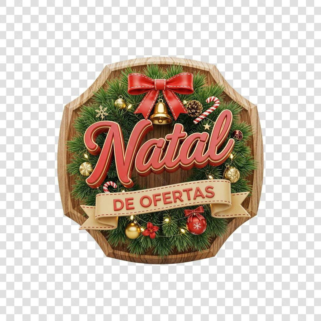 Selo Promocional Natal de Ofertas 25 de Dezembro PNG com fundo transparente