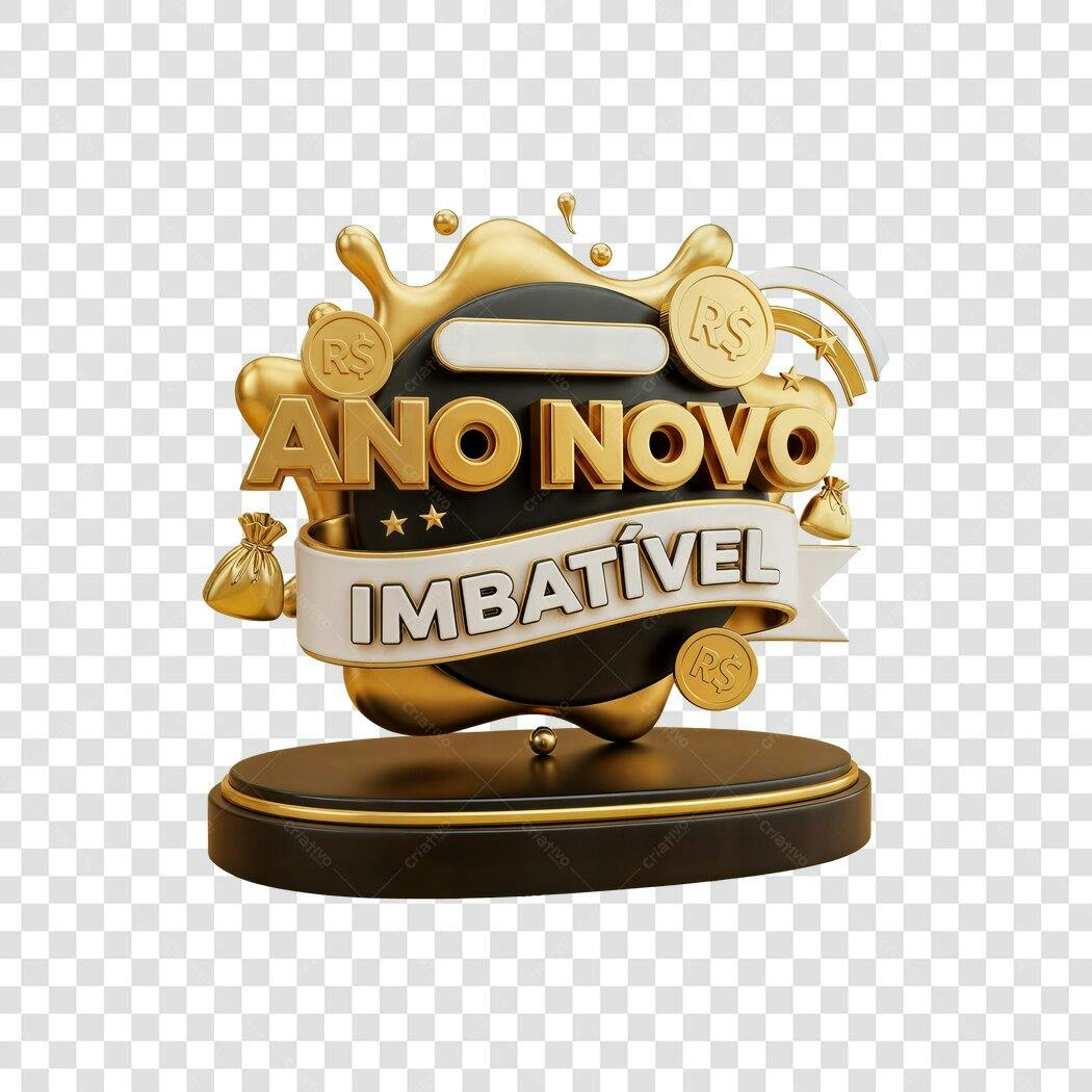 Elemento de Vendas Ano Novo Imbatível Dourado PNG com fundo transparente