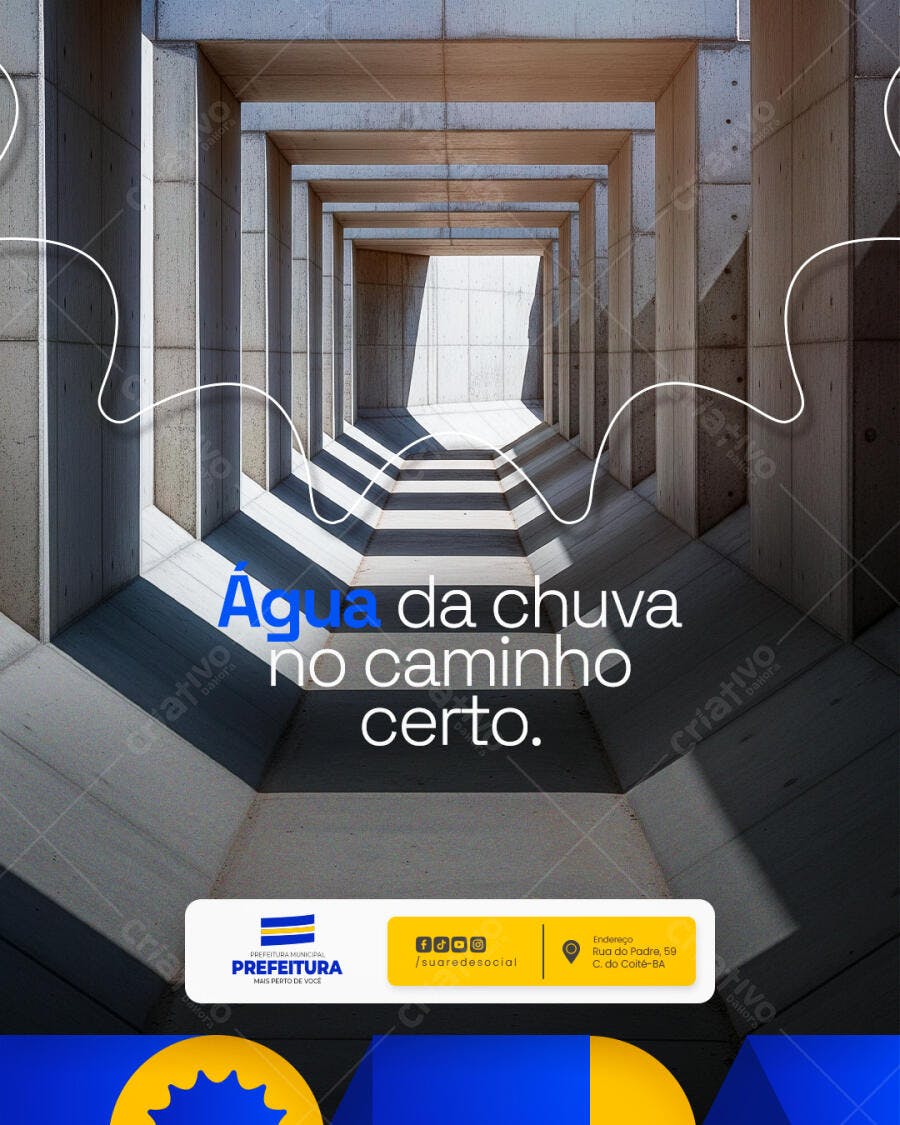 Post Redes Sociais Campanha Água da Chuva Prefeitura PSD Editável
