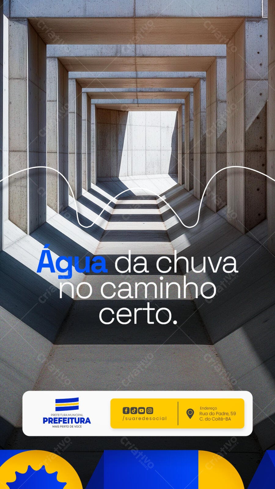 Post Social Prefeitura Campanha Água da Chuva PSD Editável