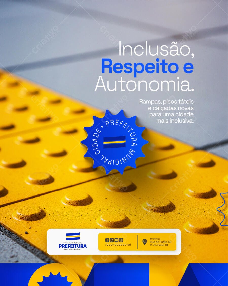 Flyer Prefeitura Inclusão Respeito Autonomia PSD Editável