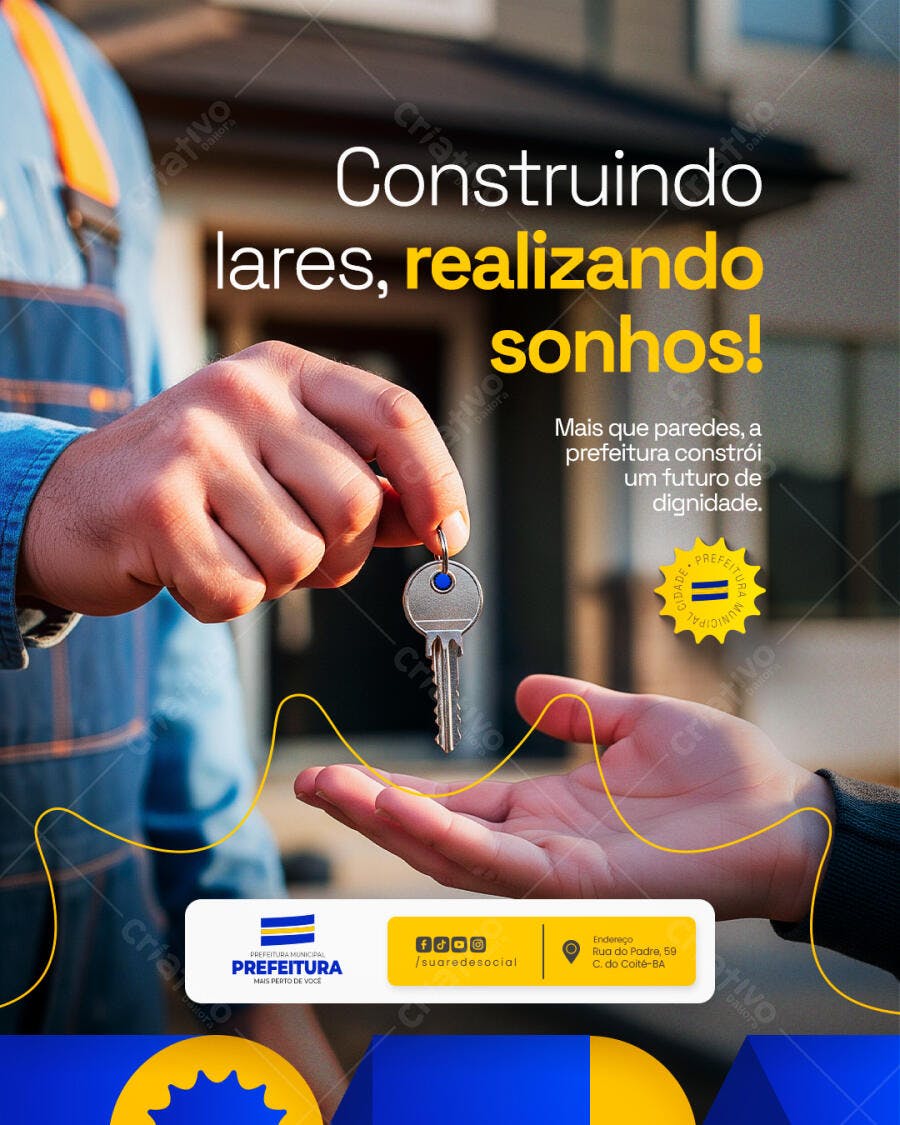 Flyer Campanha Habitacional Construindo Sonhos PSD Editável
