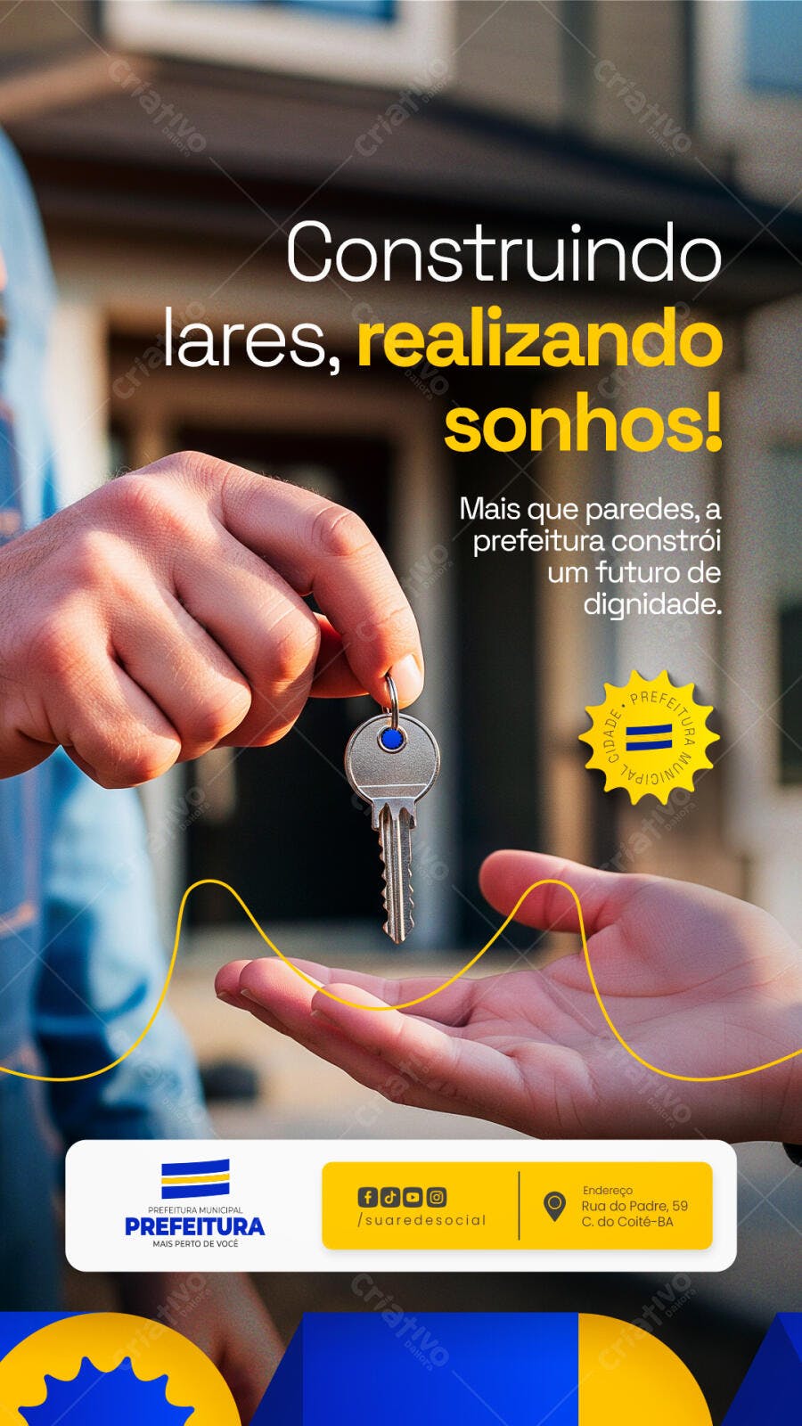 Post Social Midia Construindo Lares e Sonhos PSD Editável