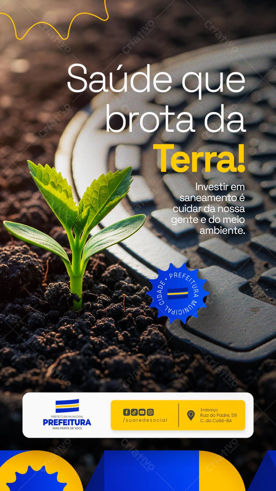 Flyer Saneamento Básico e Meio Ambiente PSD Editável