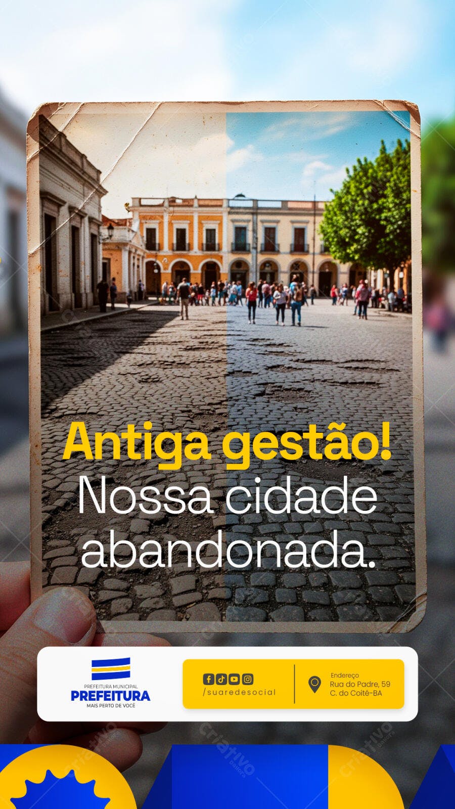 Post para Redes Sociais Antes e Depois Gestão Pública PSD Editável