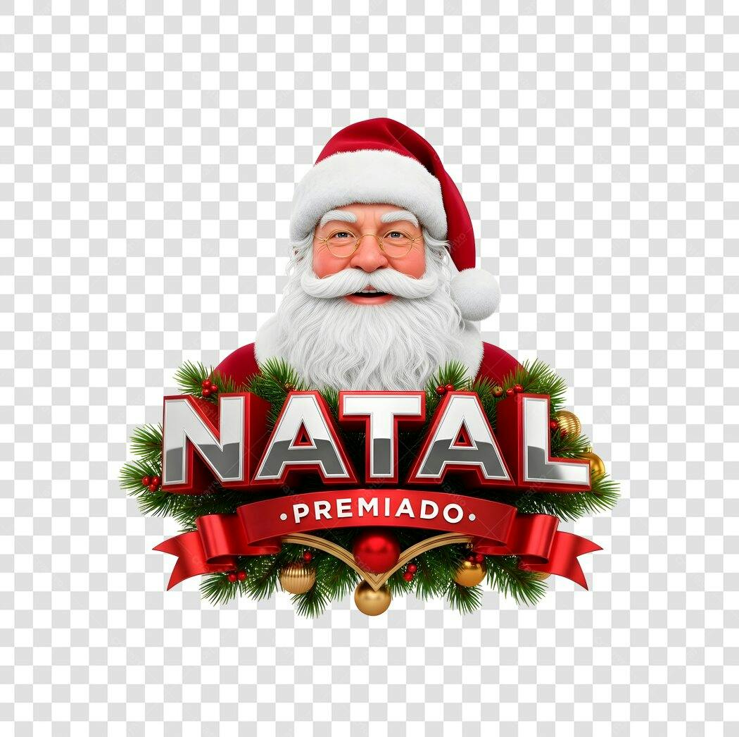 Selo Promocional Natal Premiado Papai Noel 25 de Dezembro PNG com fundo transparente
