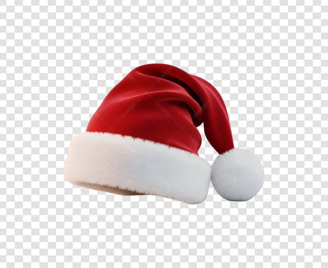 Chapéu de Papai Noel Vermelho e Branco Natal PNG com fundo transparente