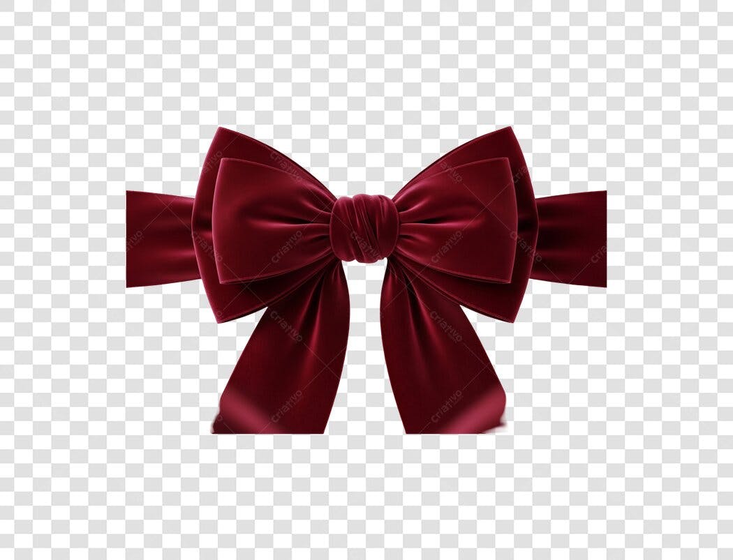 Laço de presente de veludo bordô PNG com fundo transparente
