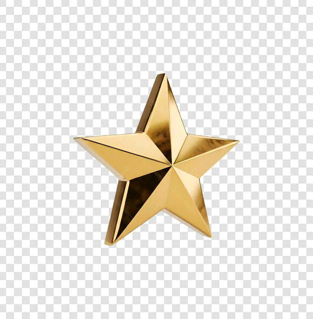 Selo Estrela Dourada Reconhecimento Premium PNG com fundo transparente