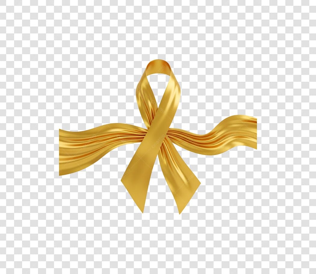 Laço dourado de conscientização PNG com fundo transparente
