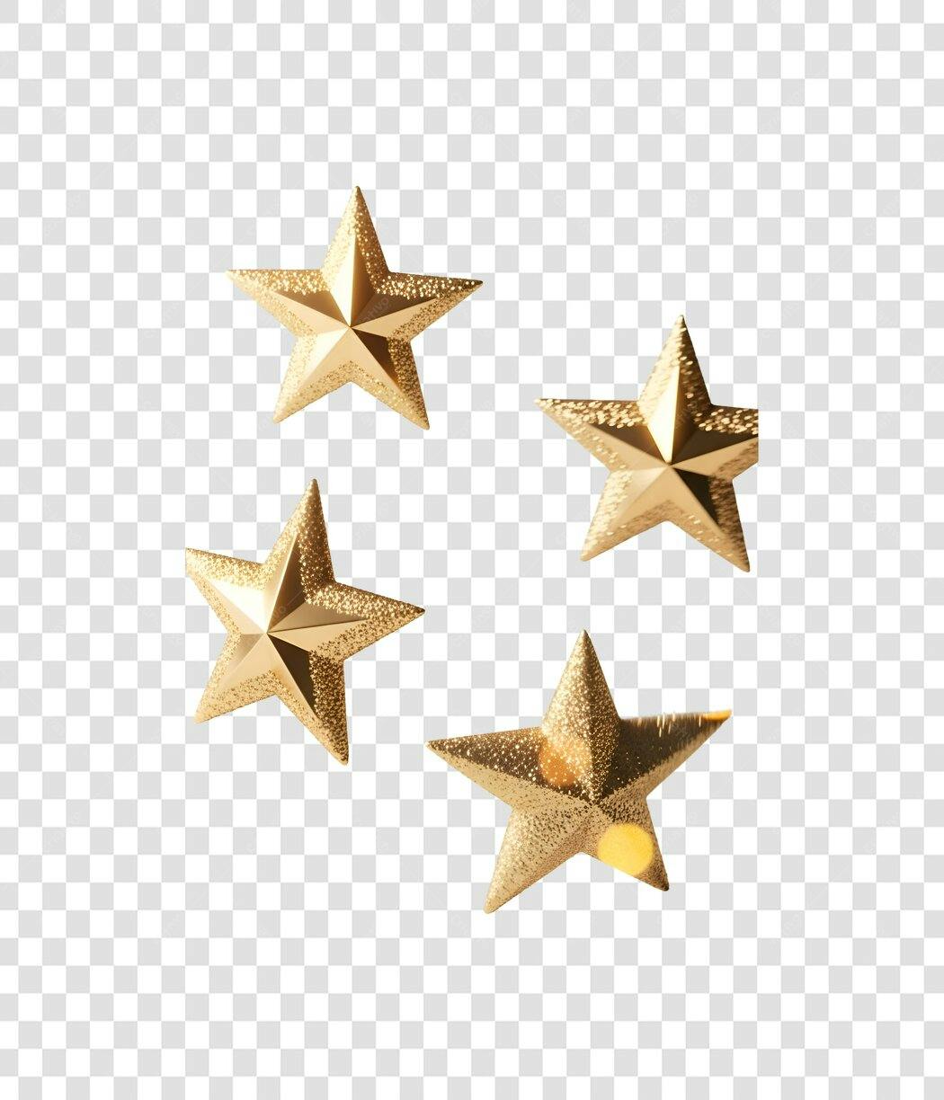 Decoração Estrelas Douradas Brilhantes Festas Celebração PNG com fundo transparente