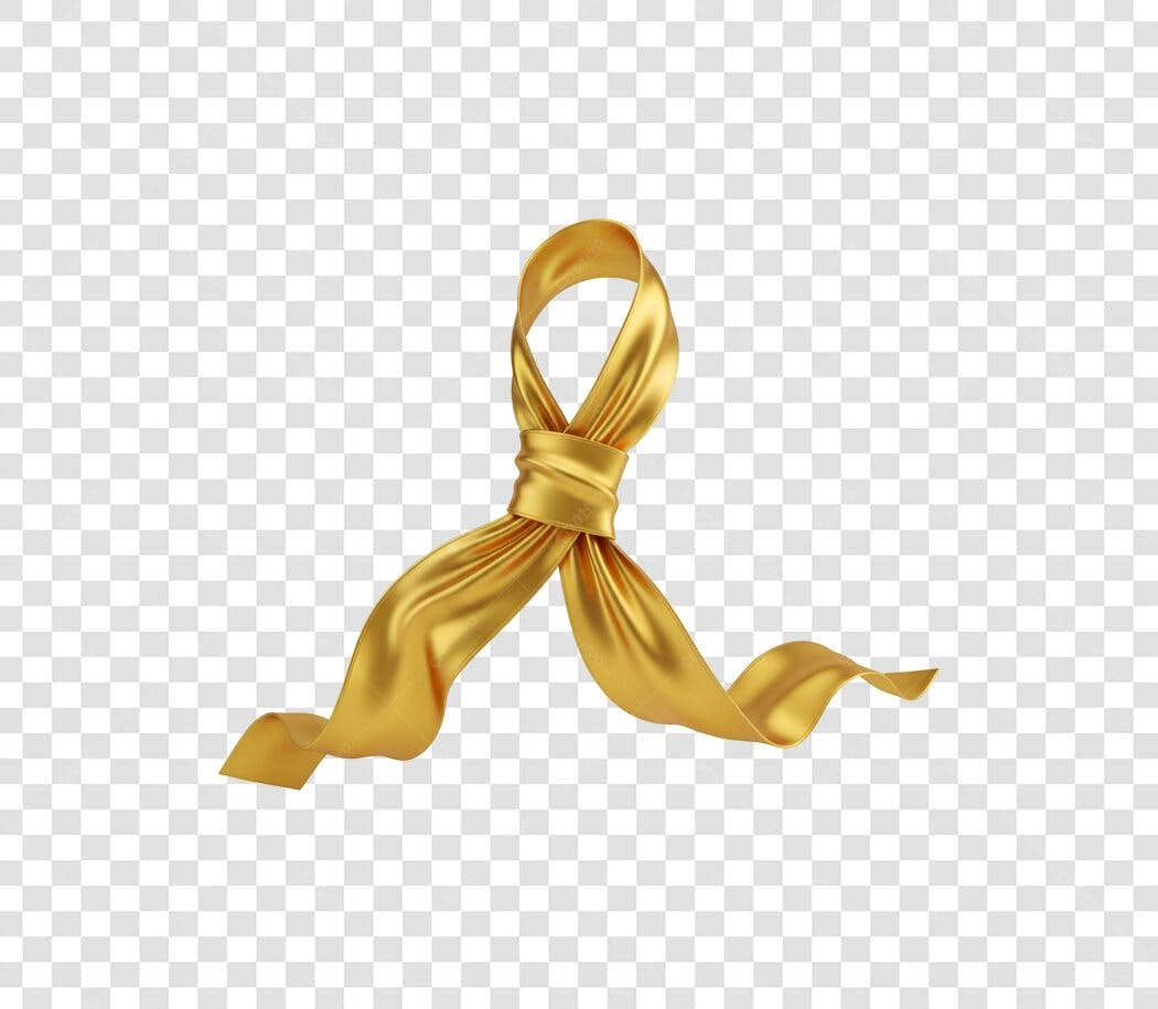 Fita Dourada 3D Laço Elegante PNG com fundo transparente