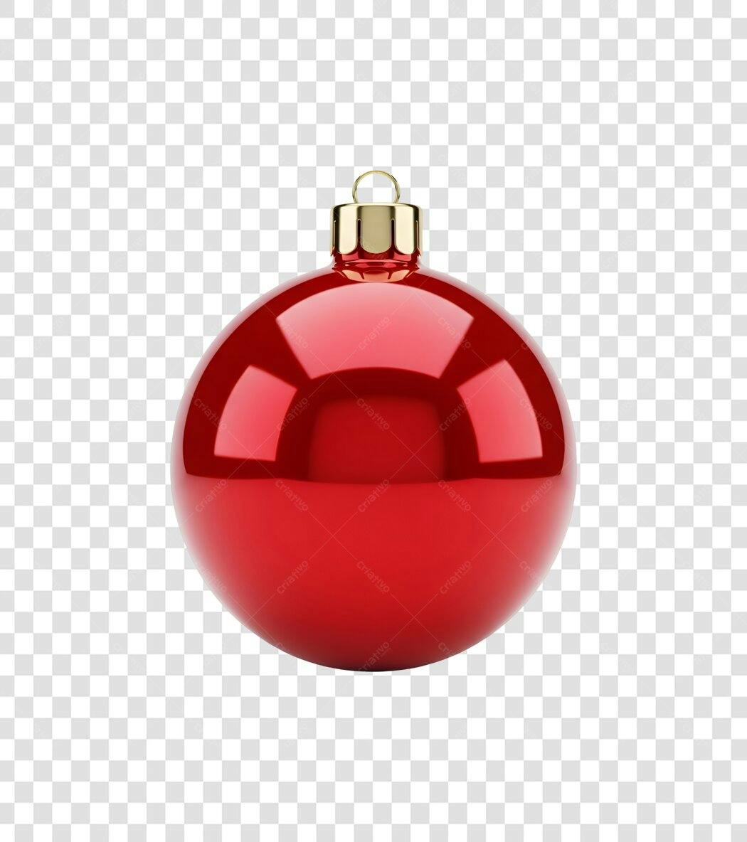 Elemento Gráfico Bola de Natal Vermelha Festiva PNG com fundo transparente